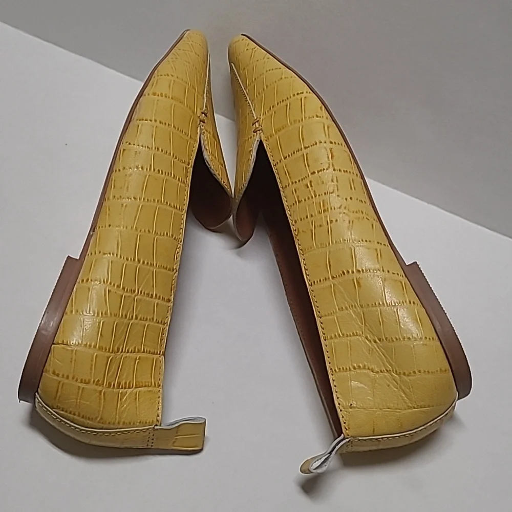 ASOS Yellow Croc-Embossed Loafers - Picture 5 of 8